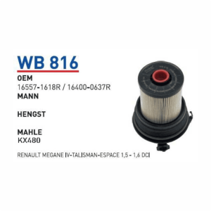 WB 816 OEM 16557-1618R/16400-0637R YAKIT FİLTRESİ MAZOT