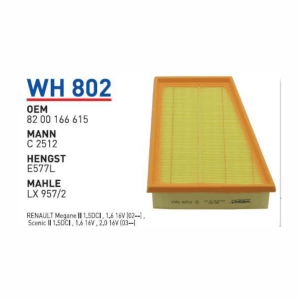 WH 802 OEM 8200166615 HAVA FİLTRESİ