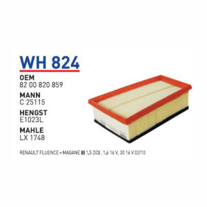 WH 824 OEM 8200820859 HAVA FİLTRESİ