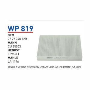 WP 819 OEM 272774812R POLEN FİLTRESİ