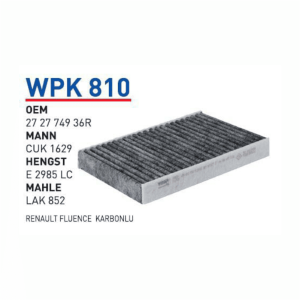 WPK 810 OEM 272774936R POLEN FİLTRESİ KARBONLU