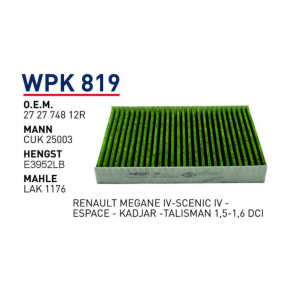 WPK 819 ΟΕΜ 272774812R POLEN FİLTRESİ KARBONLU