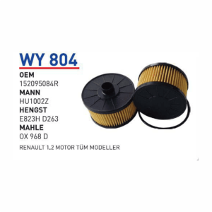 WY 804 OEM 152095084R YAĞ FİLTRESİ