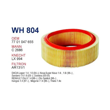 WH 804 OEM 7701047655 HAVA FİLTRESİ