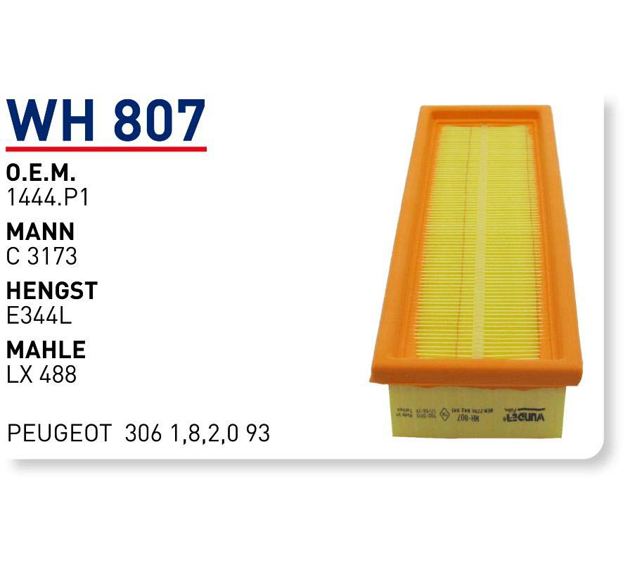 Wh807 Oem 1444.P1 Renault clio II kangoo 1.4 2001 Otomobil hava filtre air filter