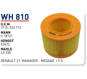 Wh810 Oem 7701033713 Renault 21 manager megane 1.9 d Otomobil hava filtre air filter