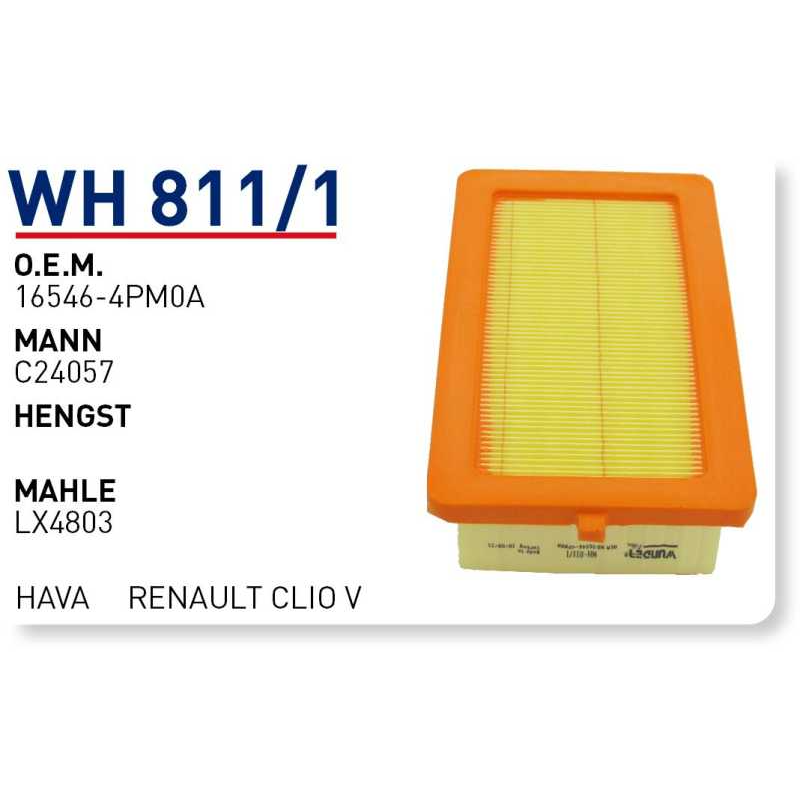 Wh811/1 Oem 16546-4PMΟΑ Renault clio V Otomobil hava filtre air filter