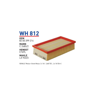 Wh812 Oem 8200399214 Renault clio III y.m modus Otomobil hava filtre air filter
