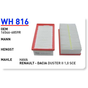 Wh816 Oem 16546-6859R Dacıa duster II 1,0 Sce Otomobil hava filtre air filter