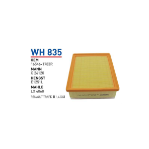 Wh835 Oem 16546-1783R Renault trafıc III 1,6 dci Otomobil hava filtre air filter