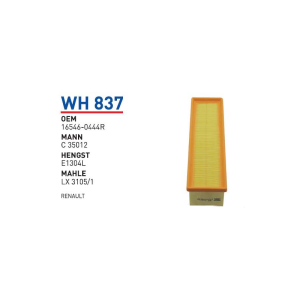 Wh837 Oem 16546-0444R Renault megane IV Otomobil hava filtre air filter
