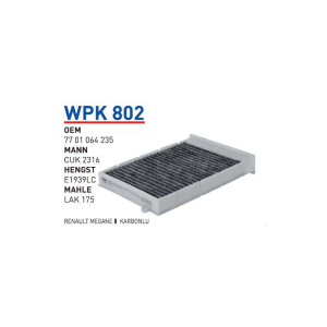 Wpk802 Oem 7701064235 Renault megane II Otomobil polen filtre pollen filter