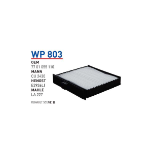 Wp803 Oem 7701055110 Renault scenıc III Otomobil polen filtre pollen filter