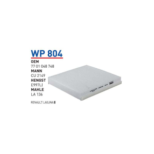 Wp804 Oem 7701048748 Renault laguna II Otomobil polen filtre pollen filter