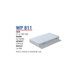 Wp811 Oem 272778970R Renault megane cc megane III 1,5 Dcı Otomobil polen filtre pollen filter