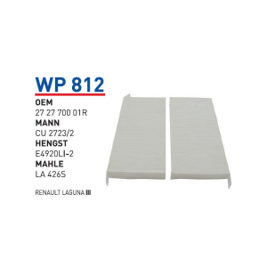 Wp812 Oem 272770001R Renault laguna III Otomobil polen filtre pollen filter