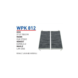Wpk812 Oem 272770001R Renault laguna III Otomobil polen filtre pollen filter