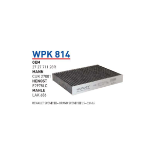 Wpk814 Oem 272771128R Renault scenıc III grand scenıc III 1,5-2,0 Dci Otomobil polen filtre pollen filter