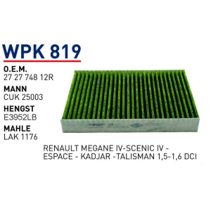 Wpk819 Οem 272774812R Renault megane IV scenıc IV Otomobil polen filtre pollen filter