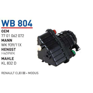 Wb804 Oem 7701062072 Renault clio III modüs Otomobil yakıt filtre dizel fuel filter diesel
