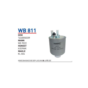 Wb811 Oem 164005033R Renault kangoo II kangoo be bop laguna III Otomobil yakıt filtre dizel fuel filter diesel