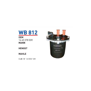 Wb812 Oem 164037803R Renault clio IV Otomobil yakıt filtre dizel fuel filter diesel