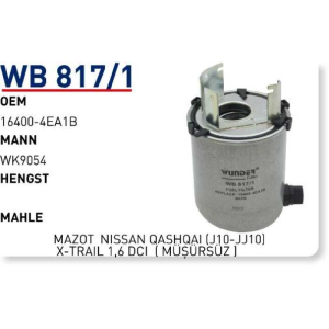 Wb817/1 Oem 16400-4EA1B Renault kadjar 1,5 1,6 dci Otomobil yakıt filtre dizel fuel filter diesel