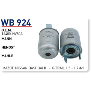 Wb924 Οem 16400-HV80A Renault kadjar koleos 1,5 1,7 blue dci Otomobil yakıt filtre dizel fuel filter diesel