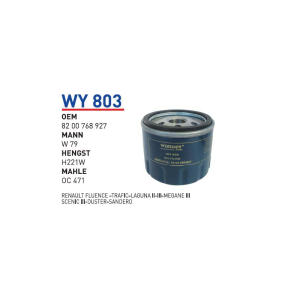 Wy803 Oem 8200768927 Renault fluence trafıc laguna II-III Otomobil yağ filtre oil filter