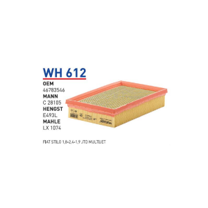 Wh612 Oem 46783546 Fiat stilo 1,8-2,4-1,9 jtd multijet Otomobil hava filtre air filter
