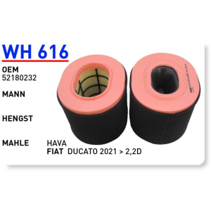 Wh616 Oem 52180232 Fiat ducato 2021-2,2 d Otomobil hava filtre air filter