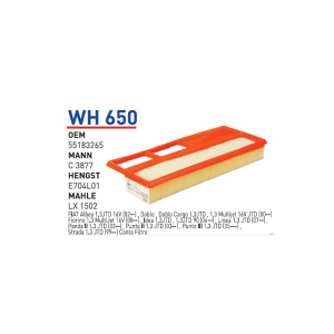 Wh650 Oem 55183265 Fiat albea palio doblo 1.3 jtd Otomobil hava filtre air filter