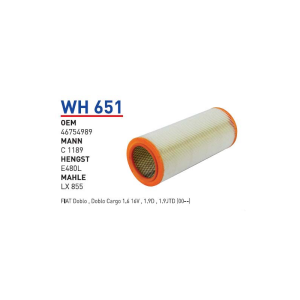 Wh651 Oem 46754989 Fiat doblo cargo 1.9 diesel Otomobil hava filtre air filter