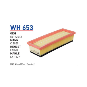 Wh653 Oem 55192012 Fiat albea doblo (06) Otomobil hava filtre air filter