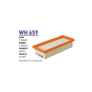 Wh659 Oem 7782629 Fiat punto 75 1.2 s,sx el elx Otomobil hava filtre air filter