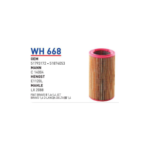 Wh668 Oem 51793172 Fiat bravo II 1.4 Otomobil hava filtre air filter