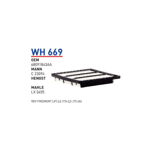 Wh669 Oem 68091843AA Fiat freemont jf 2.0 jtd 2.0 jtd 4X4 Otomobil hava filtre air filter