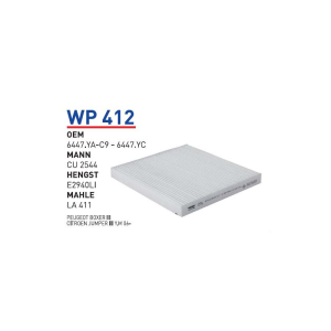 Wp412 Oem 6447.YA-C9-6447.YC Fıat ducato III Y.M 06 Otomobil polen filtre pollen filter