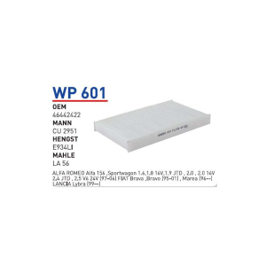 Wp601 Oem 46442422 Fiat brava bravo (95-01) marea (95) Otomobil polen filtre pollen filter