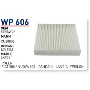 Wp606 Oem 51854923 Fiat nuova panda lanci̇a Otomobil polen filtre pollen filter