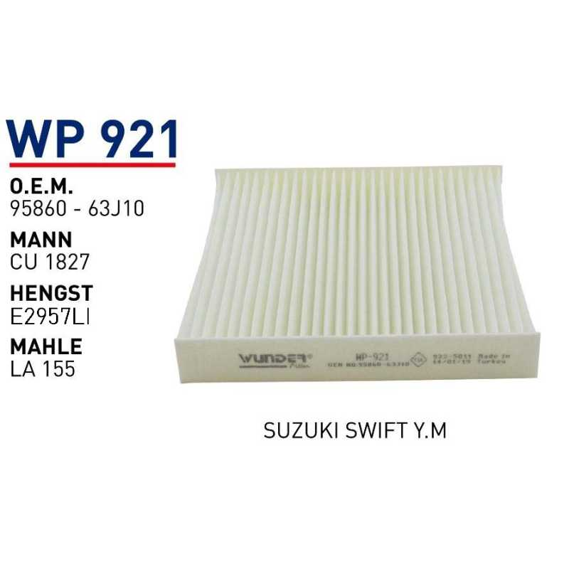 Wp921 Οem 9586063J10 Fiat sedici Otomobil polen filtre pollen filter