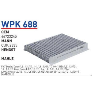 Wpk688 Oem 46723245 Fiat doblo punto idea Otomobil polen filtre pollen filter
