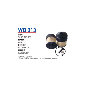 Wb813 Oem 164037803R Renault clio IV captur Otomobil yakıt filtre dizel fuel filter diesel
