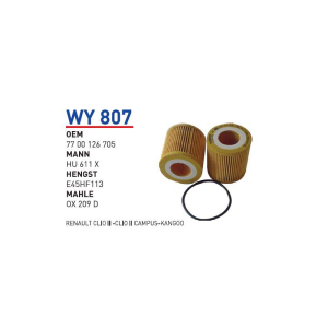 Wy807 Oem 7700126705 Renault clio II clio II campus kangoo Otomobil yağ filtre oil filter