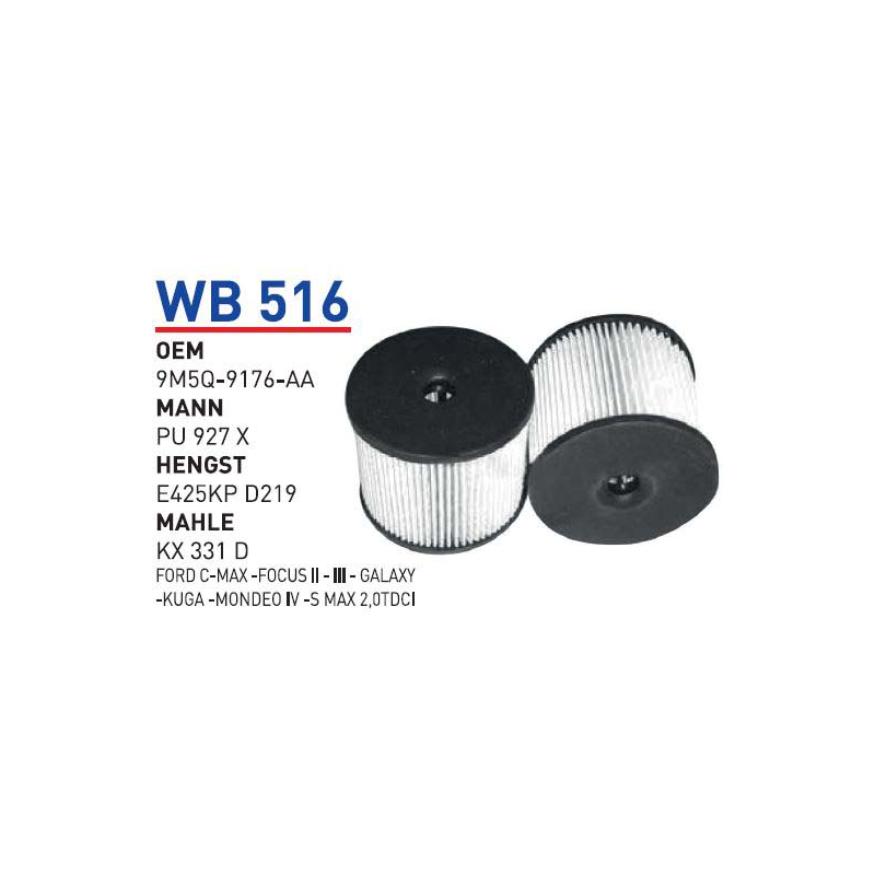Wb516 Oem 9M5Q-9176-AA Fiat scudo Otomobil yakıt filtre dizel fuel filter diesel
