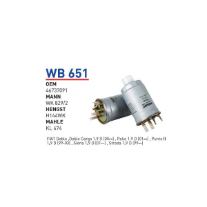 Wb651 Oem 46737091 Fiat doblo Otomobil yakıt filtre dizel fuel filter diesel