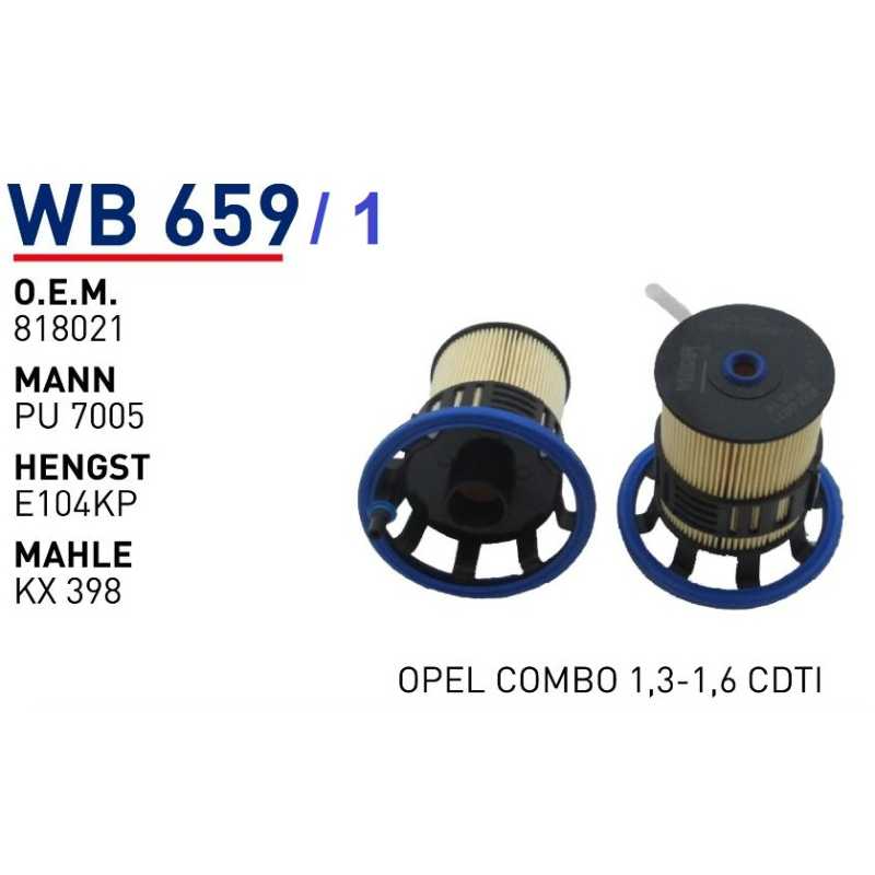 Wb659/1 Οem 818021 Fiat doblo 500 L Otomobil yakıt filtre dizel fuel filter diesel