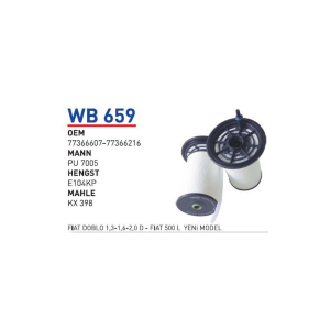 Wb659 Oem 77366607 Fiat doblo 500 L Otomobil yakıt filtre dizel fuel filter diesel