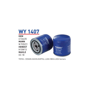 Wy1407 Oem 4126435 Fiat tofaş doğan şahin kartal Otomobil yağ filtre oil filter