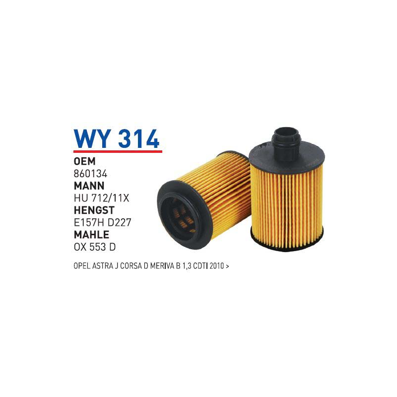 Wy314 Oem 860134 Fiat doblo lınea 1,6 multıjet Otomobil yağ filtre oil filter
